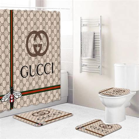 gucci print bathroom set|gucci bath towels and rugs.